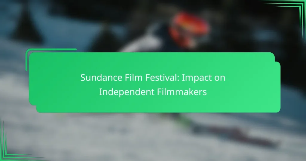 Sundance Film Festival: Impact on Independent Filmmakers