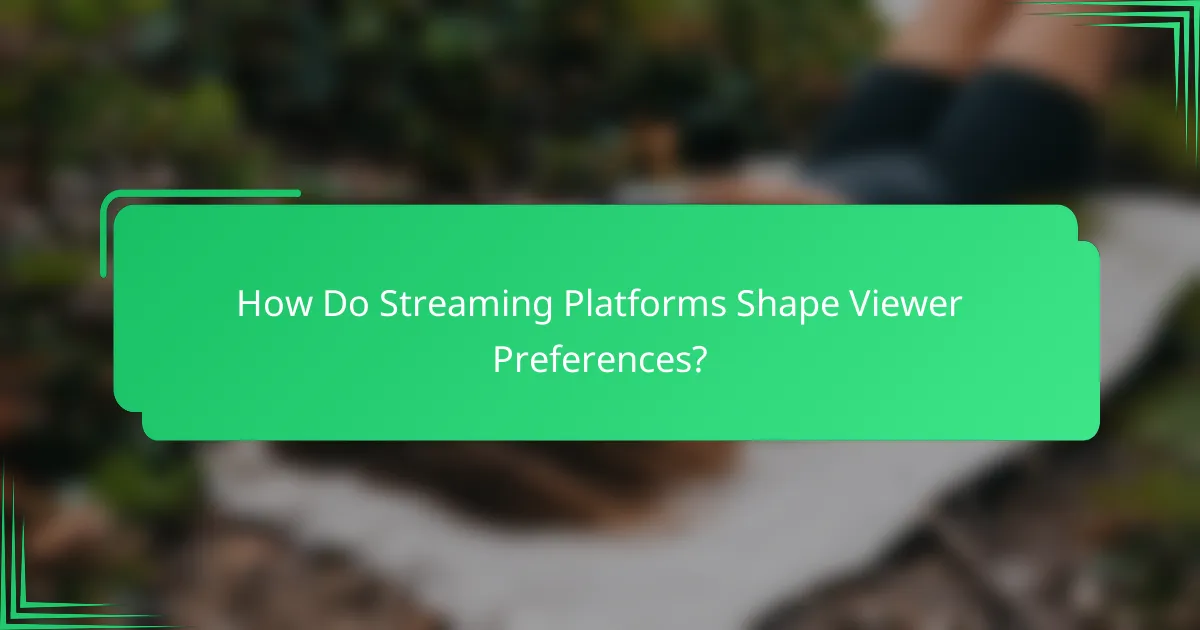How Do Streaming Platforms Shape Viewer Preferences?