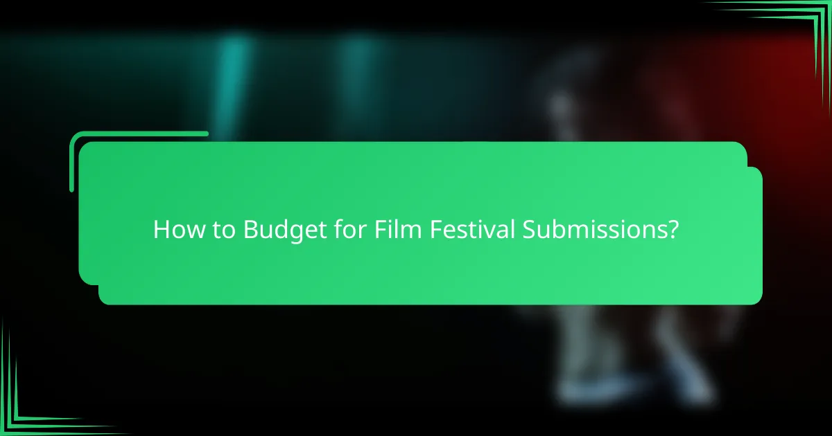 How to Budget for Film Festival Submissions?