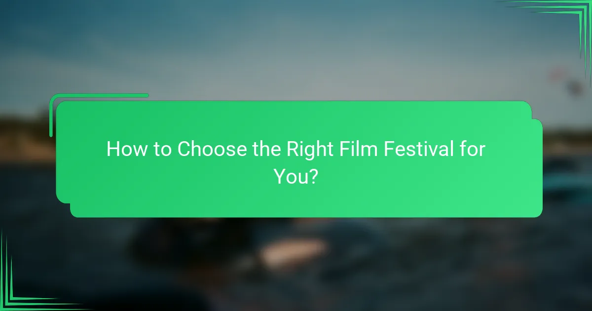 How to Choose the Right Film Festival for You?