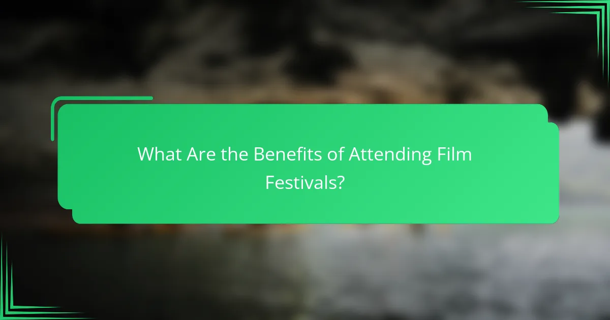 What Are the Benefits of Attending Film Festivals?