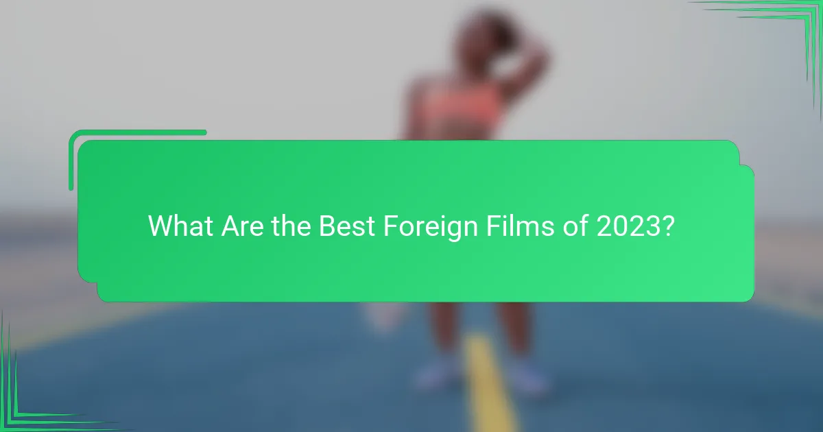 What Are the Best Foreign Films of 2023?