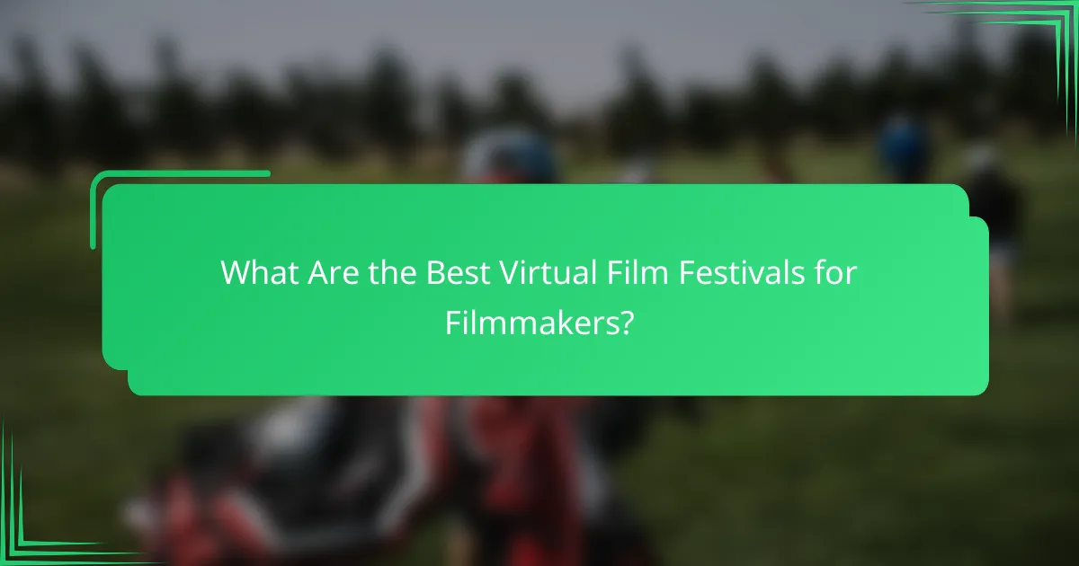 What Are the Best Virtual Film Festivals for Filmmakers?