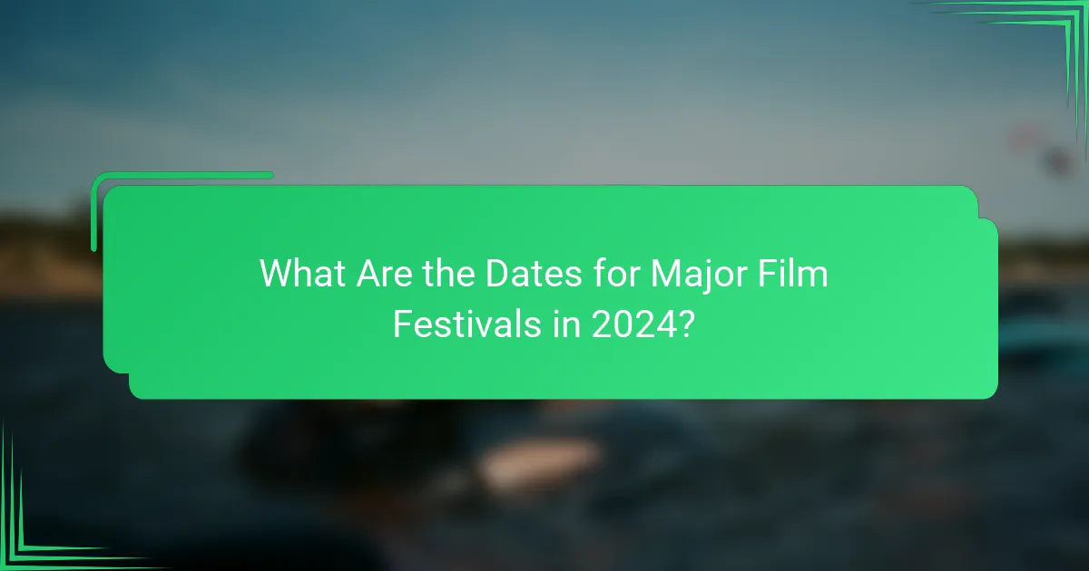 What Are the Dates for Major Film Festivals in 2024?