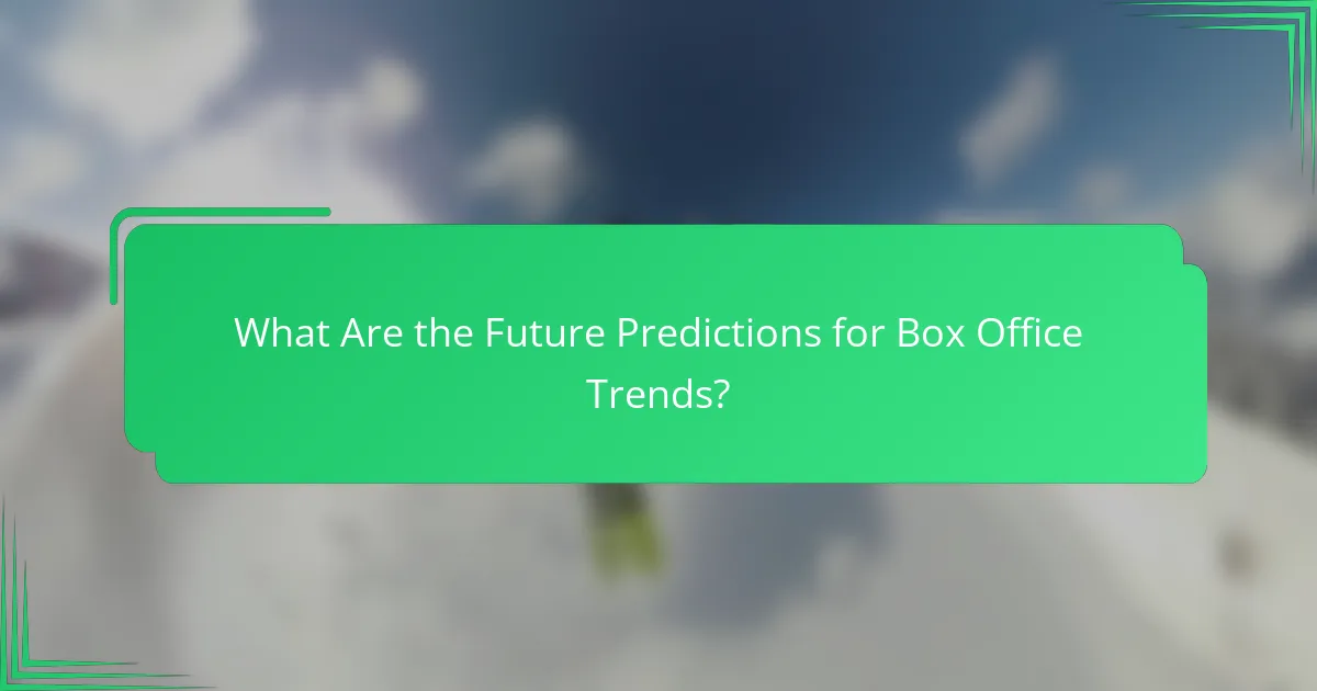 What Are the Future Predictions for Box Office Trends?