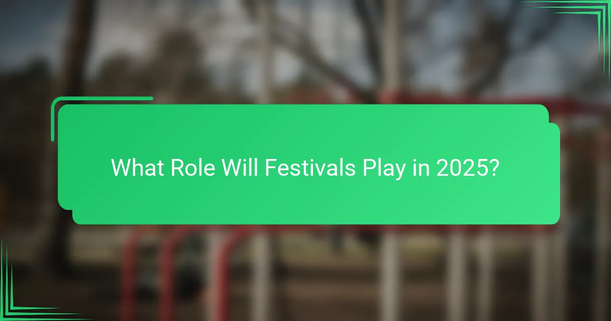 What Role Will Festivals Play in 2025?